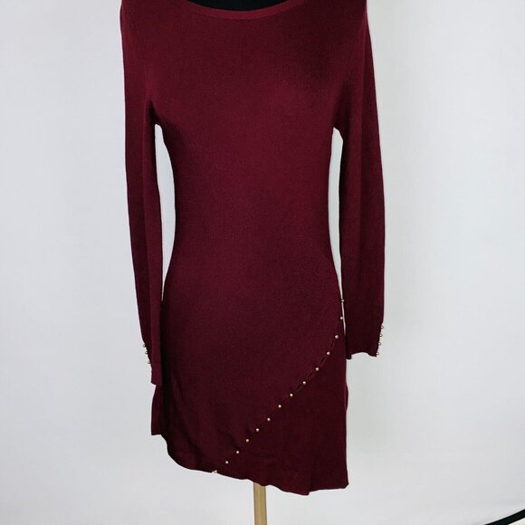 WHBM White House Black Market Womens Dress Asymmetrical Hem Goldtone Beads S - Picture 3 of 10